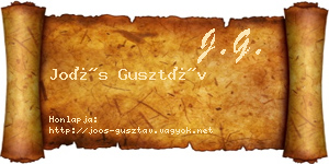Joós Gusztáv névjegykártya